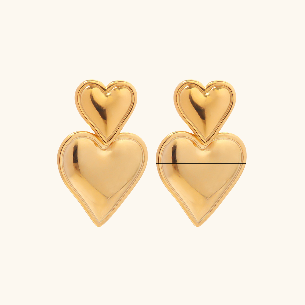 Double Heart Studs 1