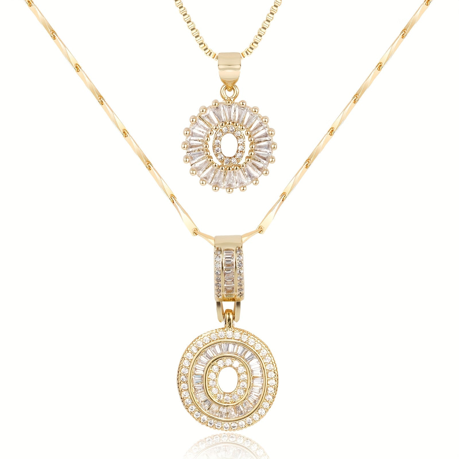 2pc 14k Diamond Letter Initial Necklaces 39