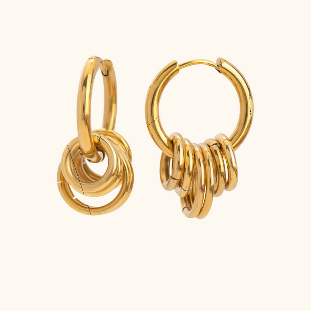Triple Ring Drop Hoops 1
