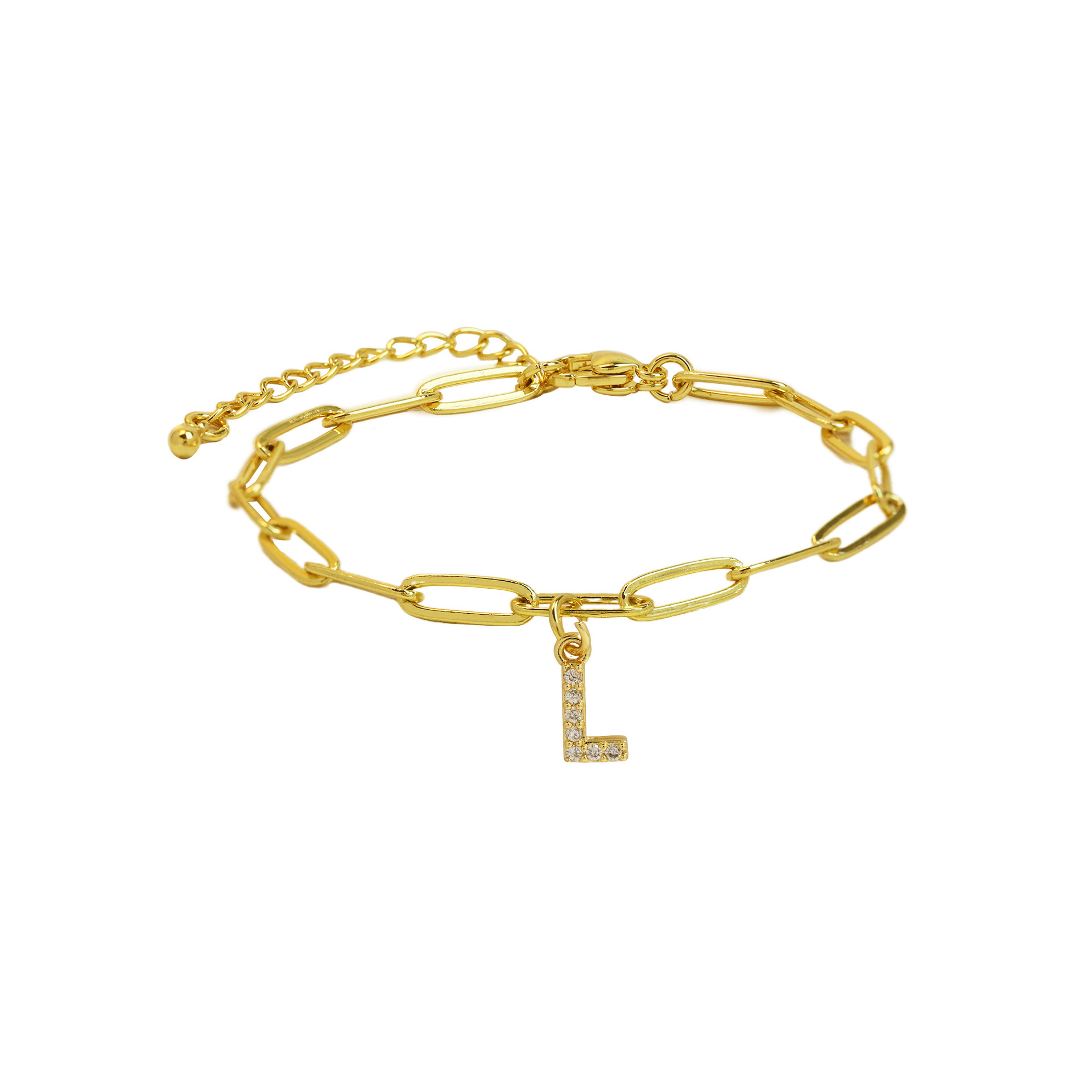 Dainty Letter Link Bracelet 18