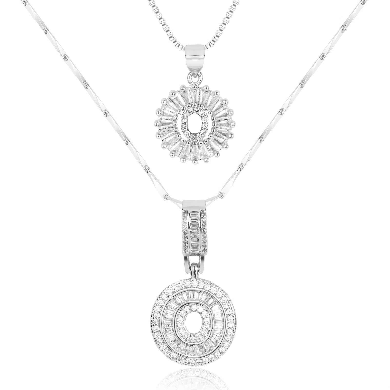 2pc 14k Diamond Letter Initial Necklaces 40