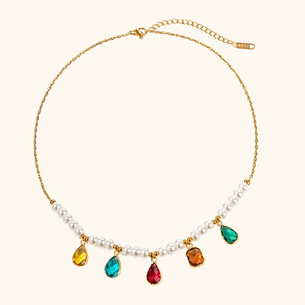 Viva Gem Drop Pearl Choker