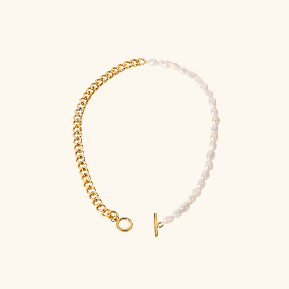 Aria Pearl & Gold Chain Choker
