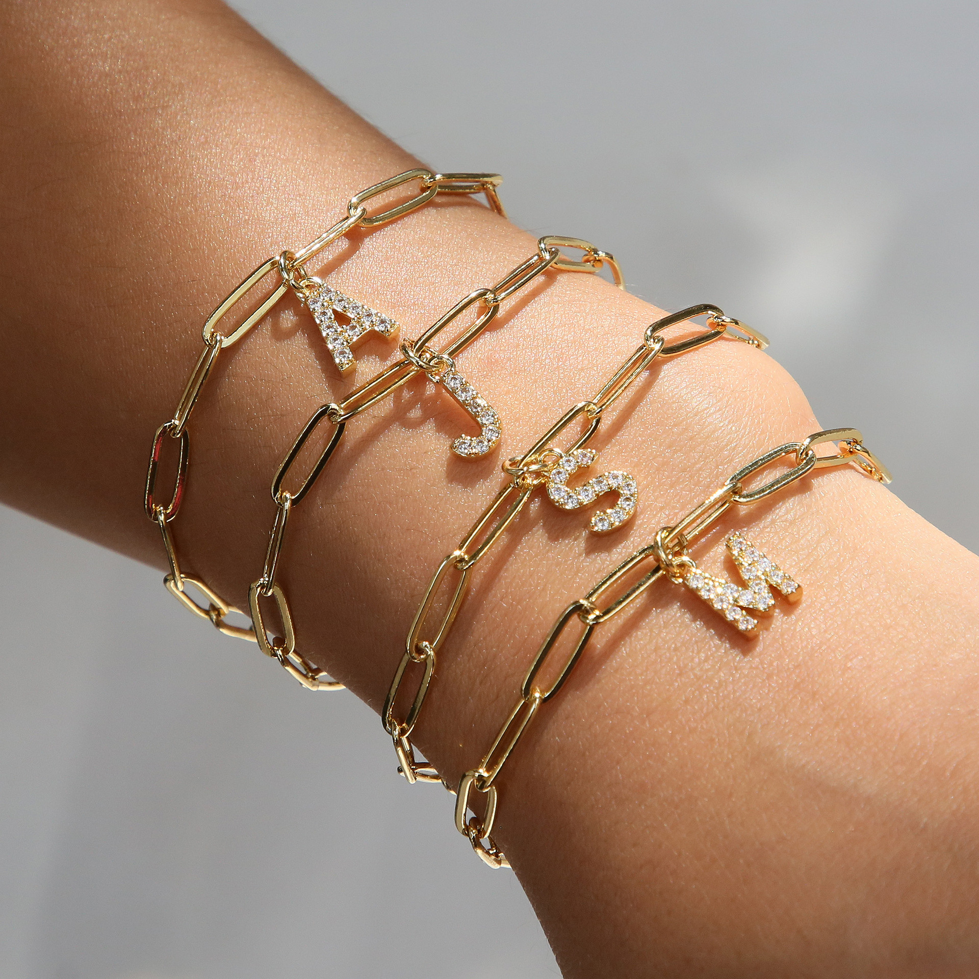 Dainty Letter Link Bracelet