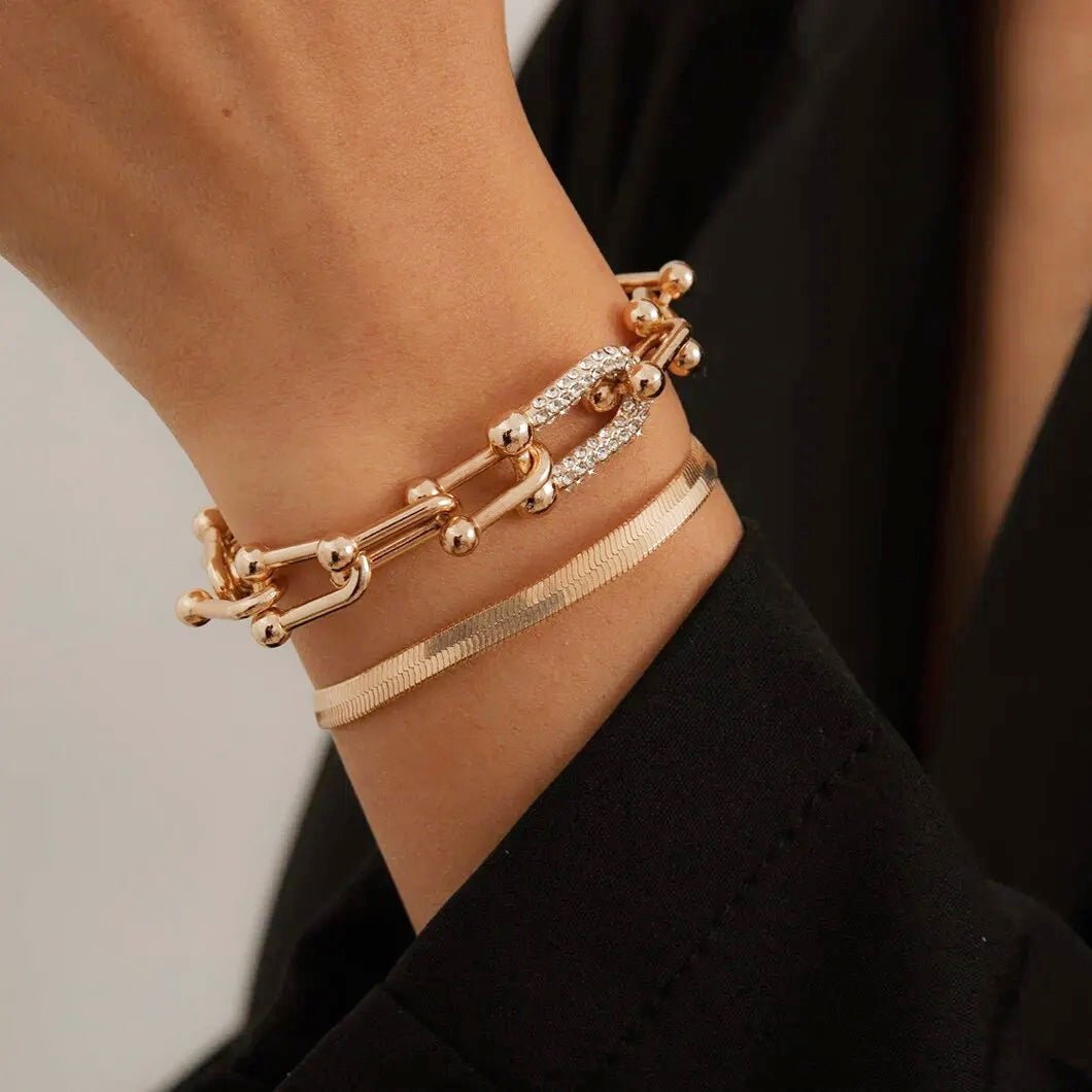 Dual Chain Bracelet Set – 2 Pieces