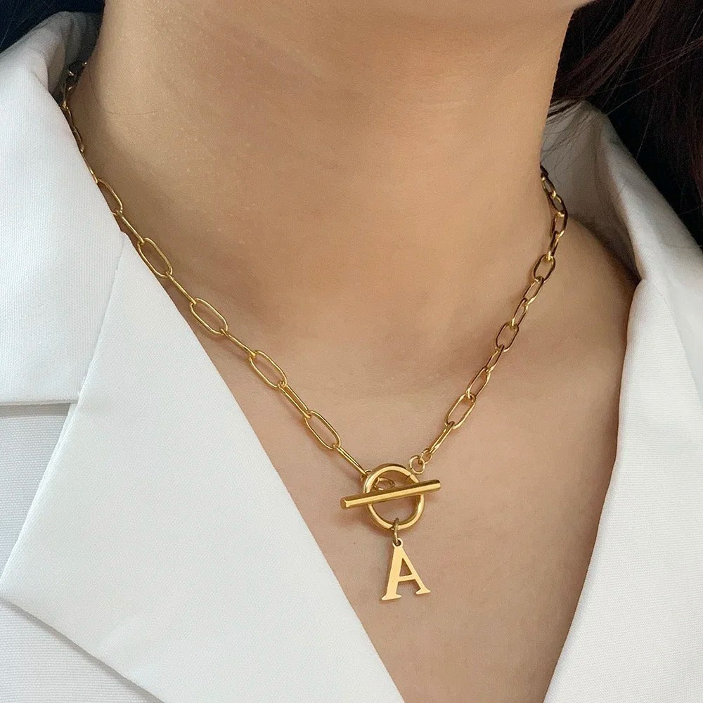 Signature Letter Lock Necklace