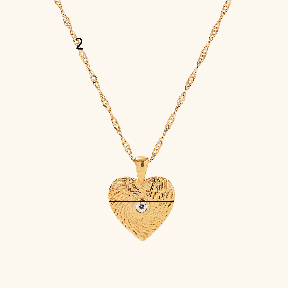 Aurora Etched Heart Necklace