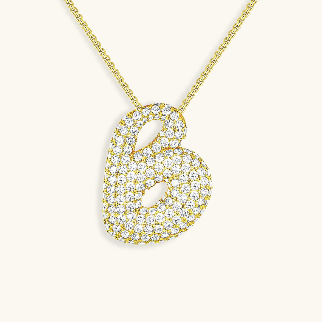 Bubble Initial Diamond Necklace 12