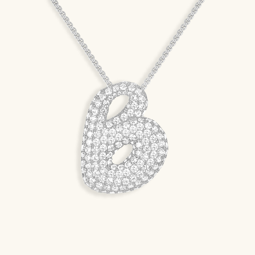 Bubble Initial Diamond Necklace 13