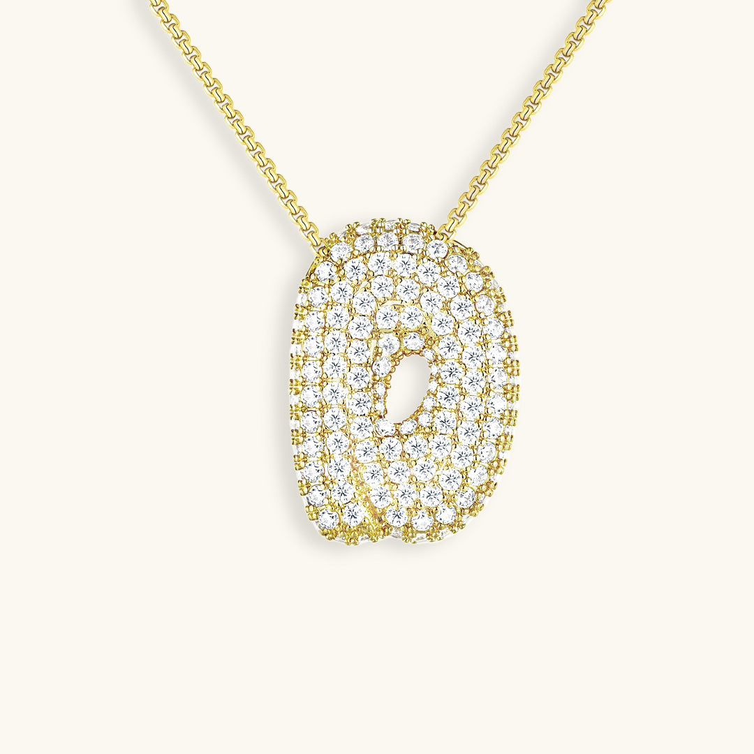 Bubble Initial Diamond Necklace 16