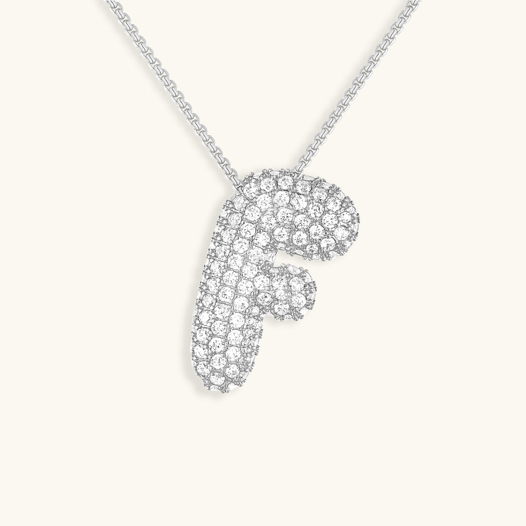 Bubble Initial Diamond Necklace 21