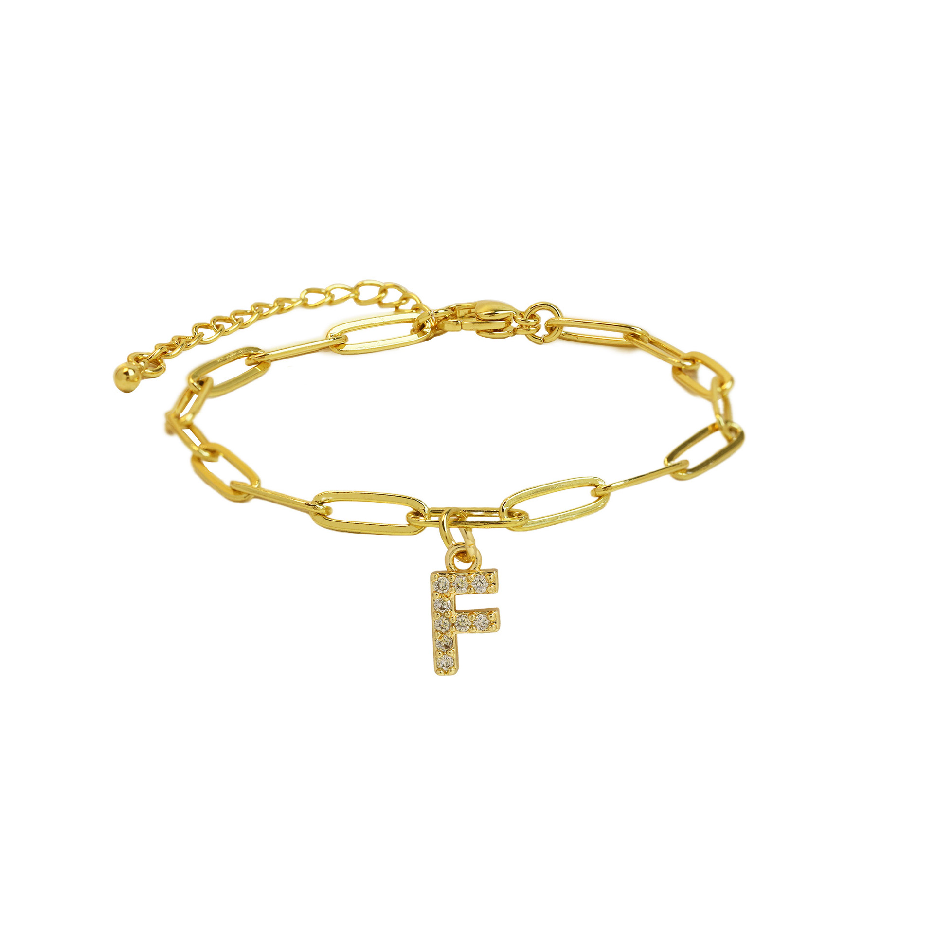 Dainty Letter Link Bracelet 12