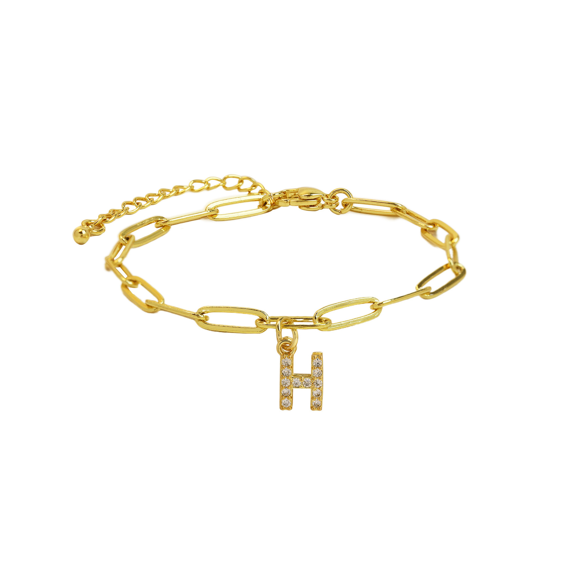 Dainty Letter Link Bracelet 14