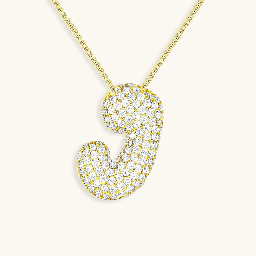 Bubble Initial Diamond Necklace 28