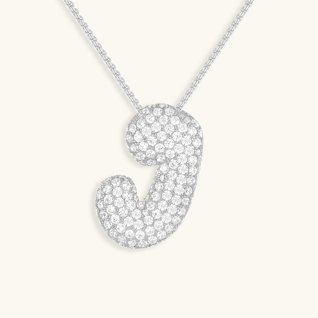Bubble Initial Diamond Necklace 29