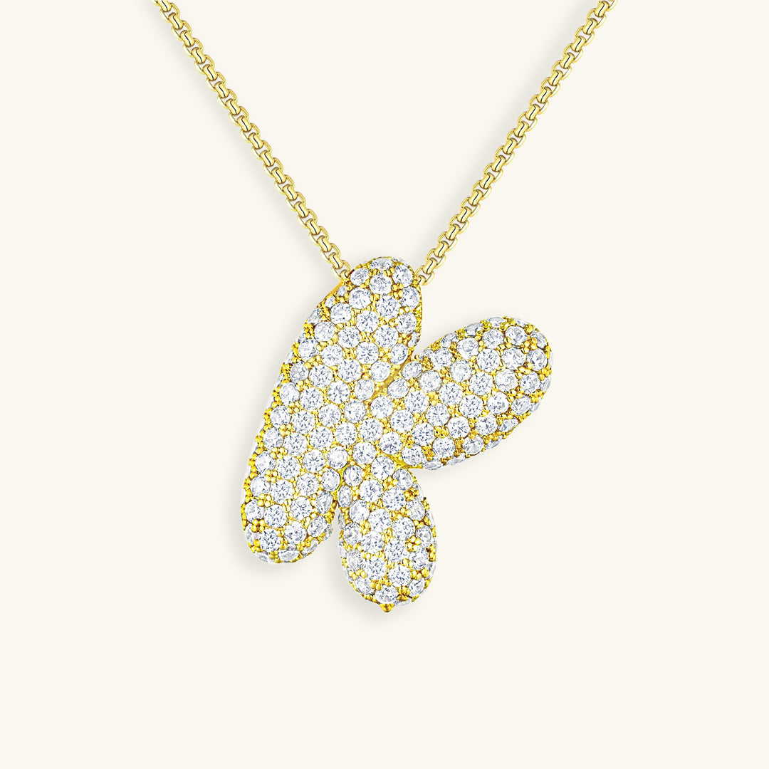 Bubble Initial Diamond Necklace 30