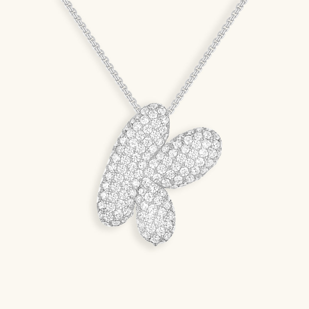 Bubble Initial Diamond Necklace 31