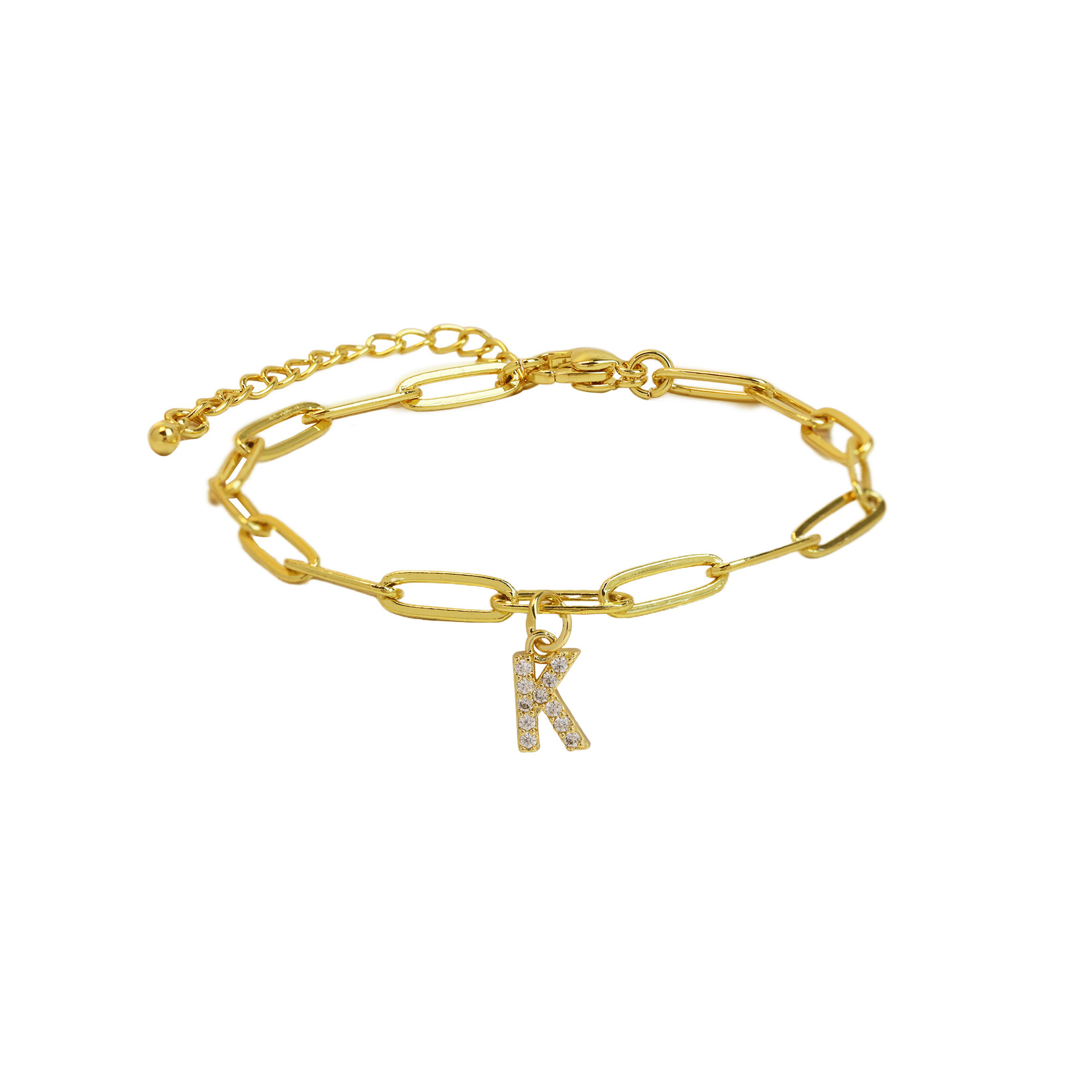 Dainty Letter Link Bracelet 17