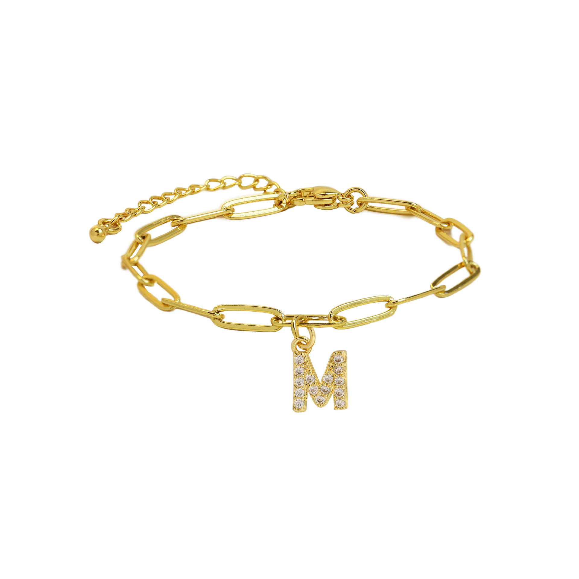 Dainty Letter Link Bracelet 19