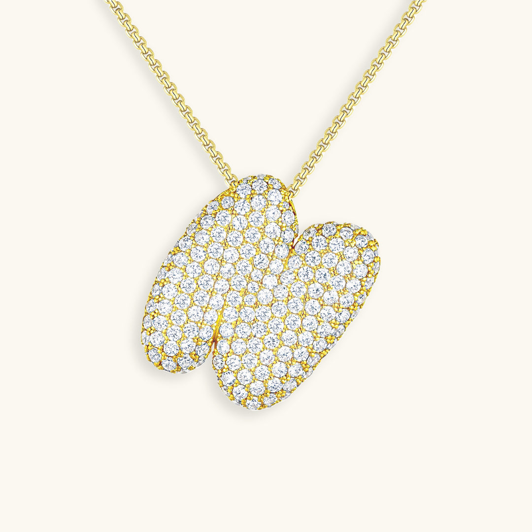 Bubble Initial Diamond Necklace 36