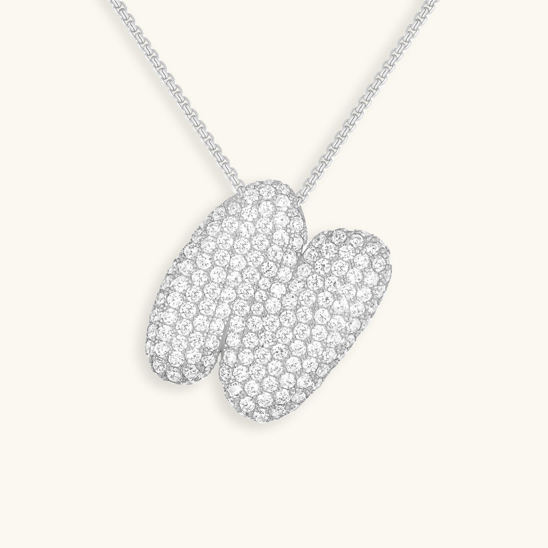 Bubble Initial Diamond Necklace 37