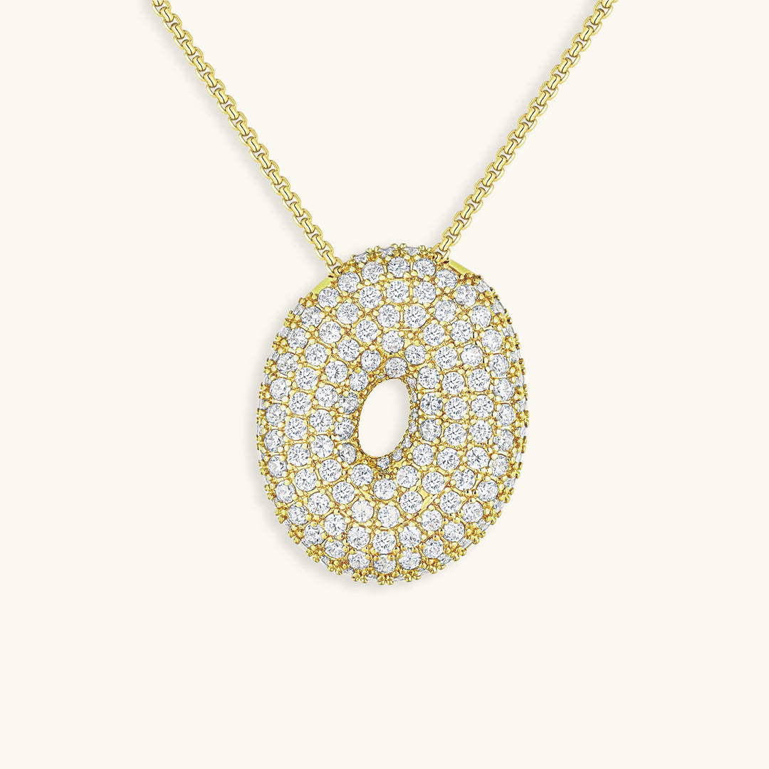 Bubble Initial Diamond Necklace 38