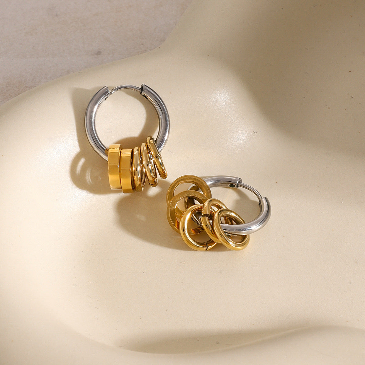Mixed Ring Drop Hoops