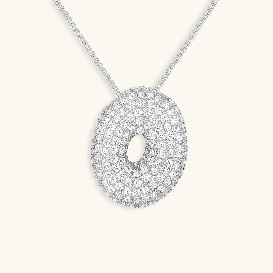 Bubble Initial Diamond Necklace 39