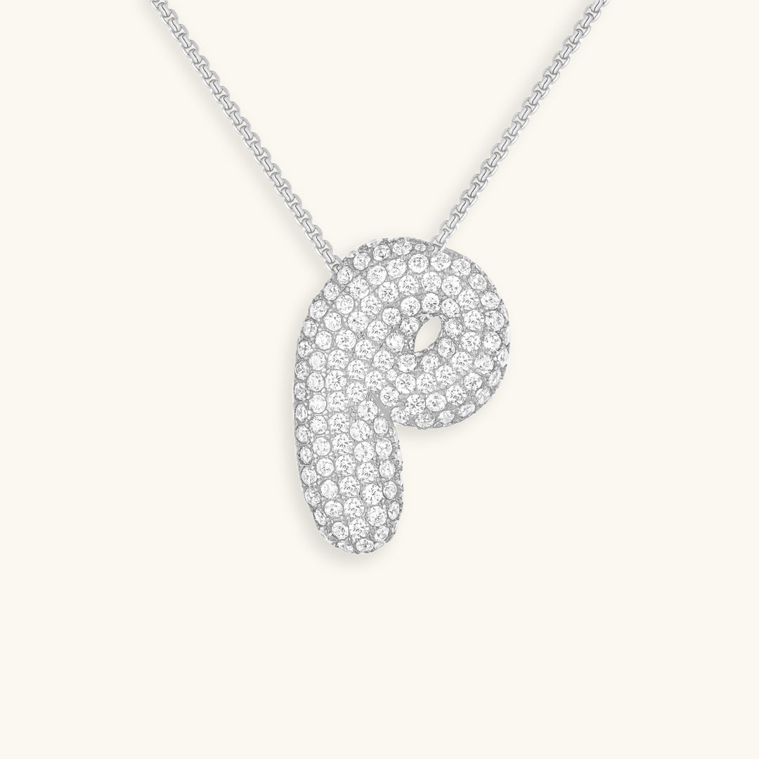 Bubble Initial Diamond Necklace 41