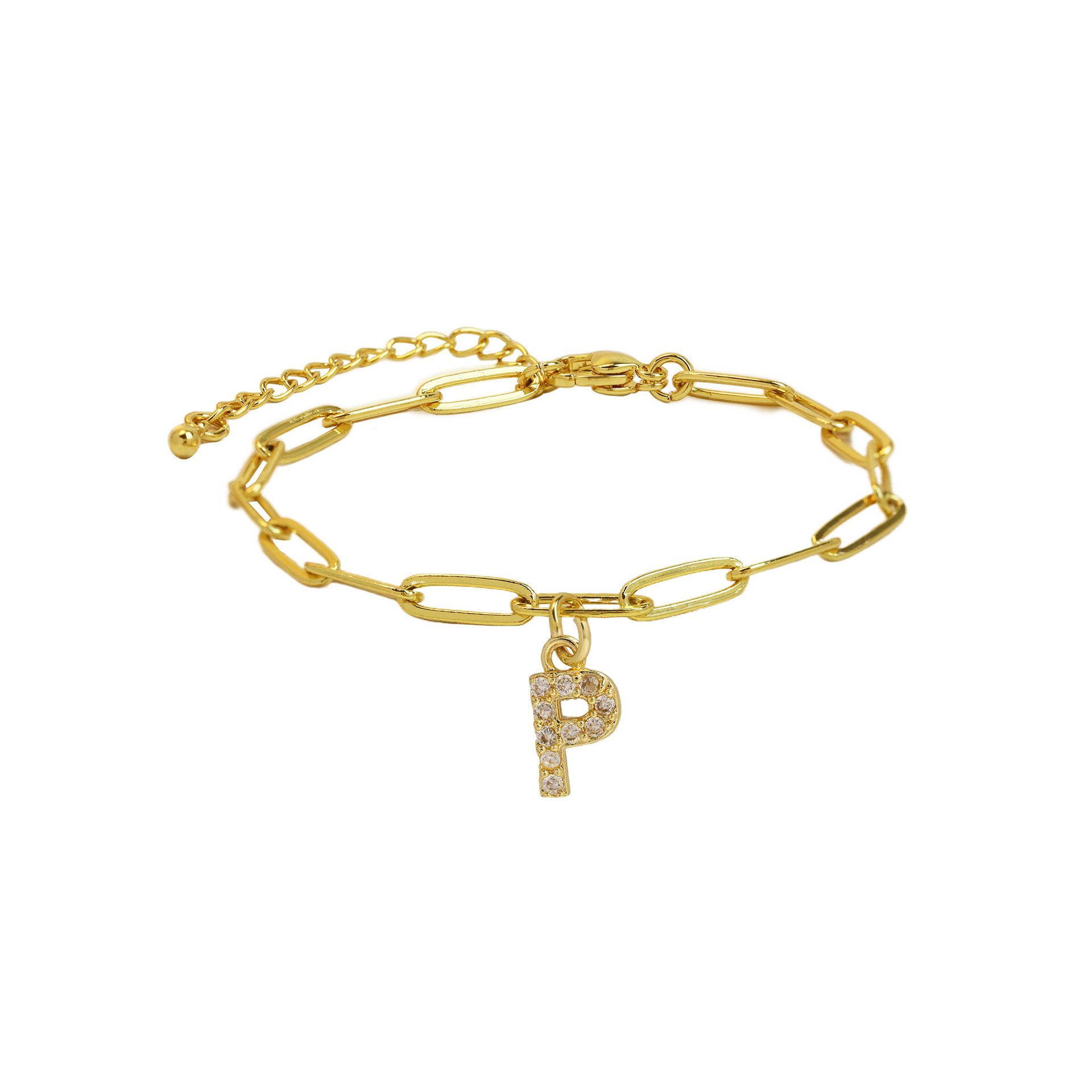Dainty Letter Link Bracelet 22