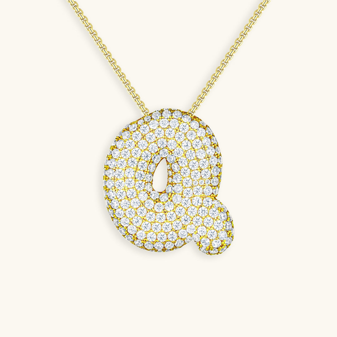 Bubble Initial Diamond Necklace 42