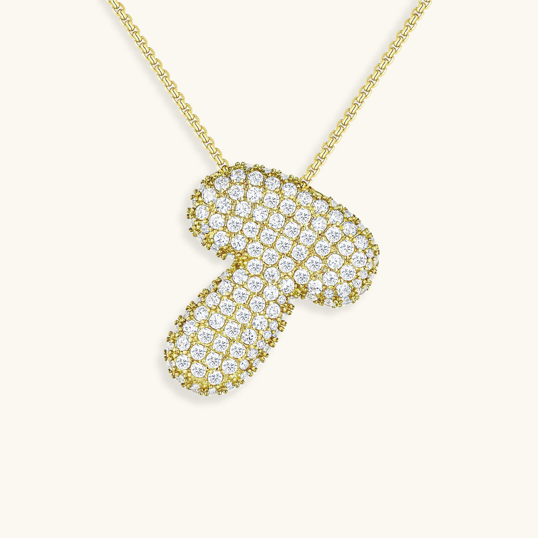 Bubble Initial Diamond Necklace 48