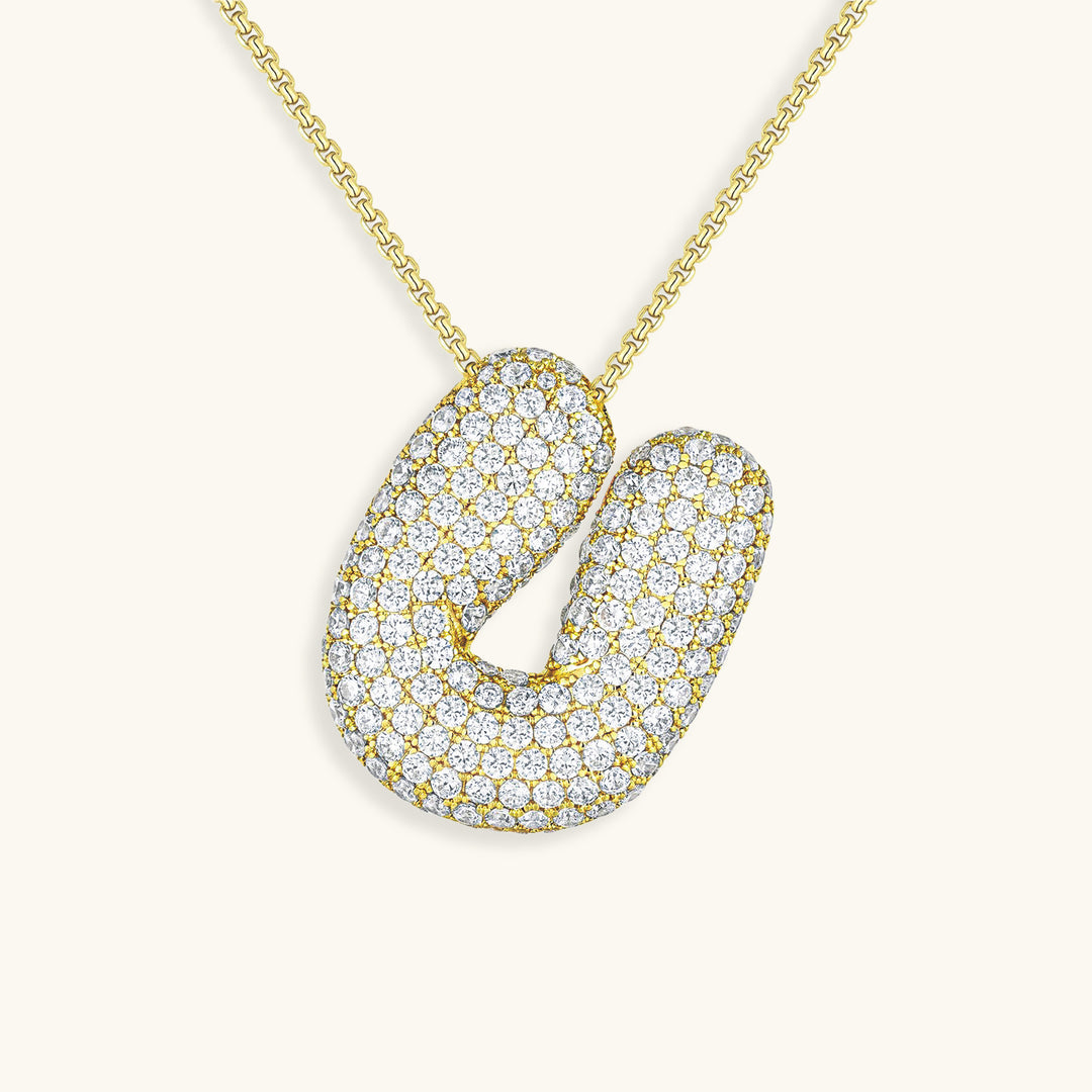 Bubble Initial Diamond Necklace 50