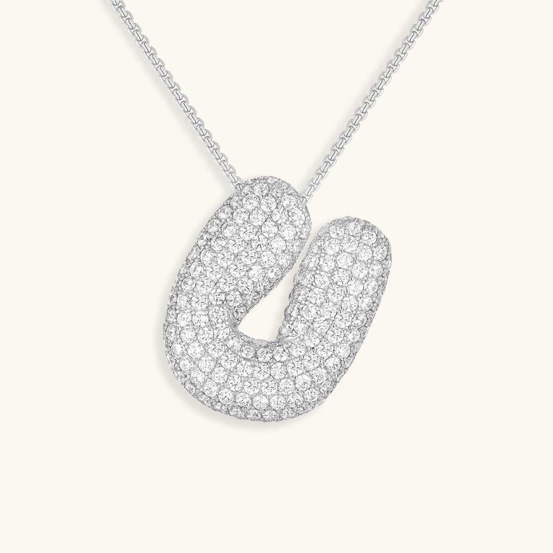 Bubble Initial Diamond Necklace 51