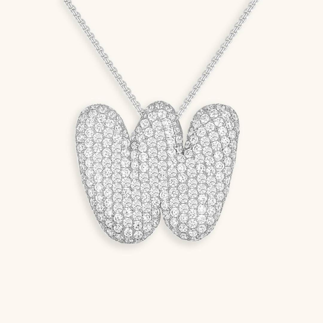 Bubble Initial Diamond Necklace 55