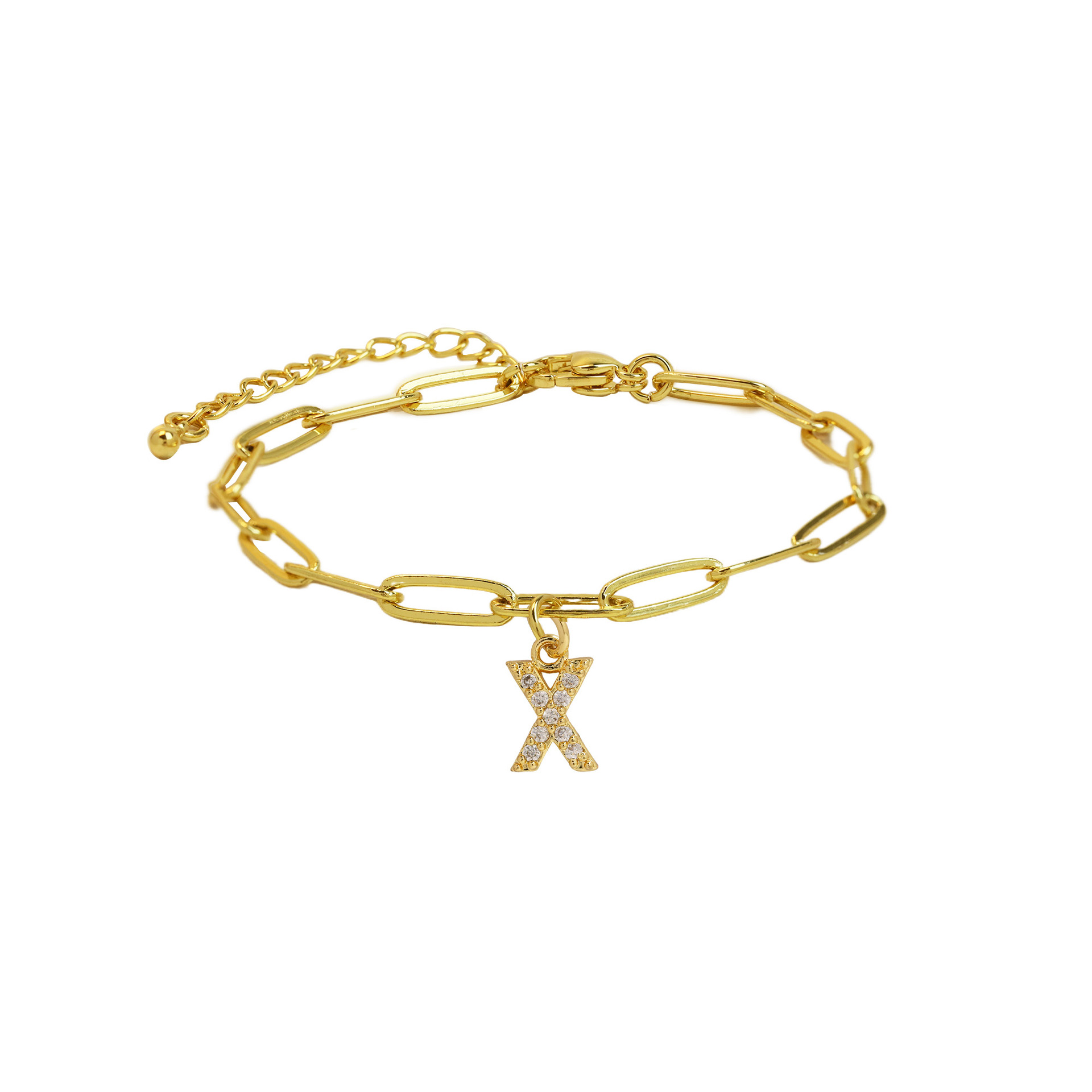 Dainty Letter Link Bracelet 30