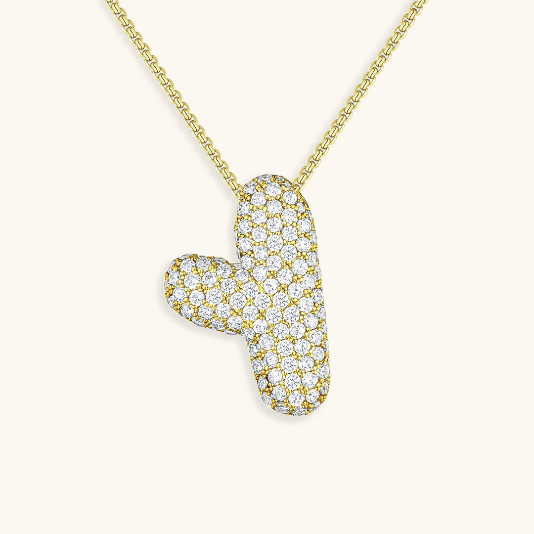 Bubble Initial Diamond Necklace 58