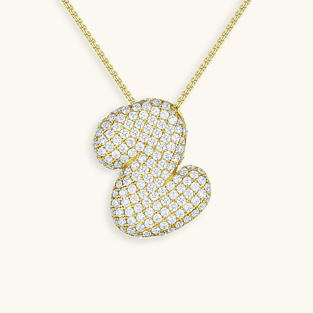 Bubble Initial Diamond Necklace 60