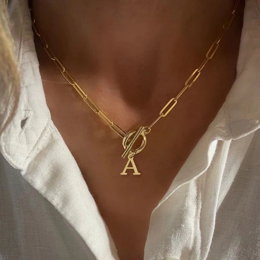 Signature Letter Lock Necklace
